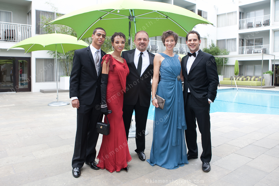Uli Edel + family, Johanna Wokalek, Moritz Bleibtreu, im Hotel Sunset Marquis, Oscar-Nacht
